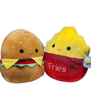 Squishmallows Carl & Floyd Cheeseburger & French Fries 16" Plush Toy Bundle